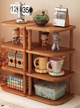 Corner shelf bookcase for bedroom, multi-level household liv