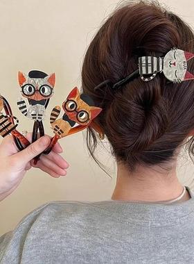 Cute and Fun Cat Twist Clip 2025 New High-End Style Back-of-