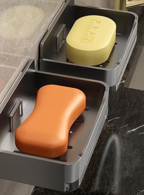 No-drill wall-mounted double-layer soap draining box, bathro