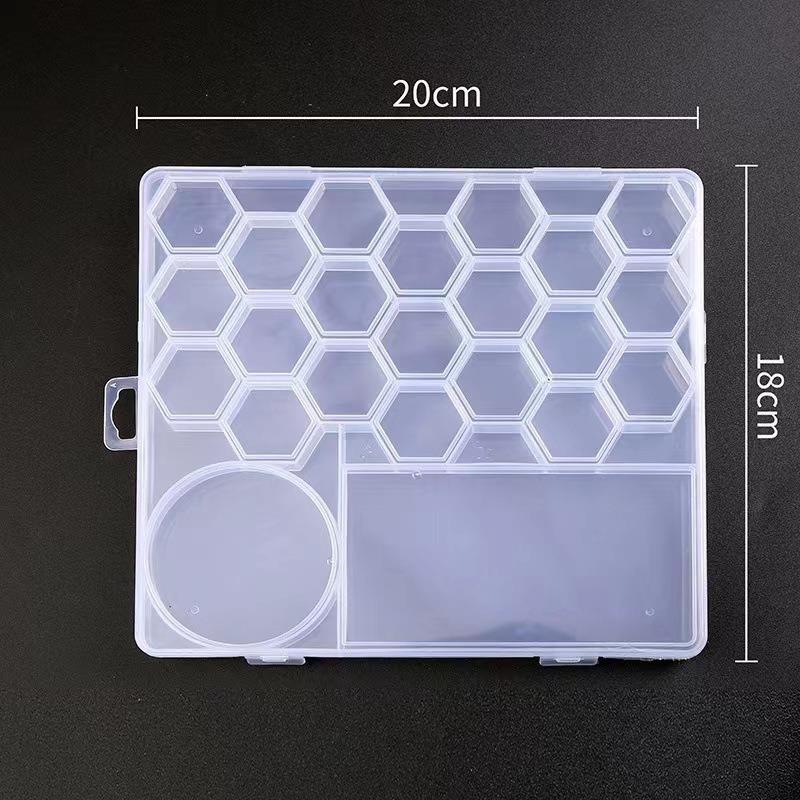 21+2 Fixed Compartment Clear Storage Box, Partitioned Plasti