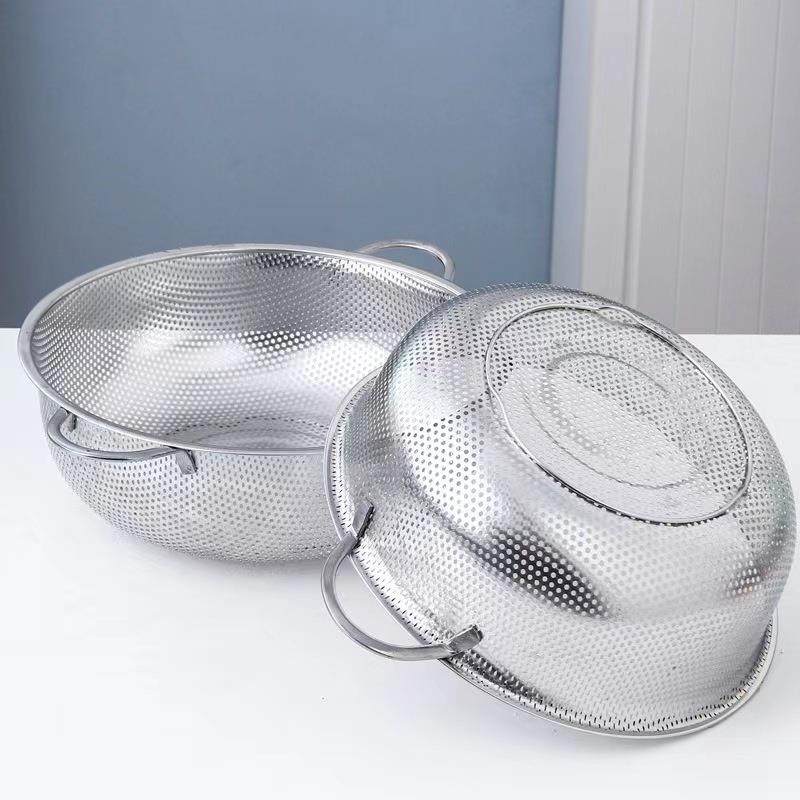 Stainless Steel Multi-purpose Dense Hole Rice Sieve with Sin