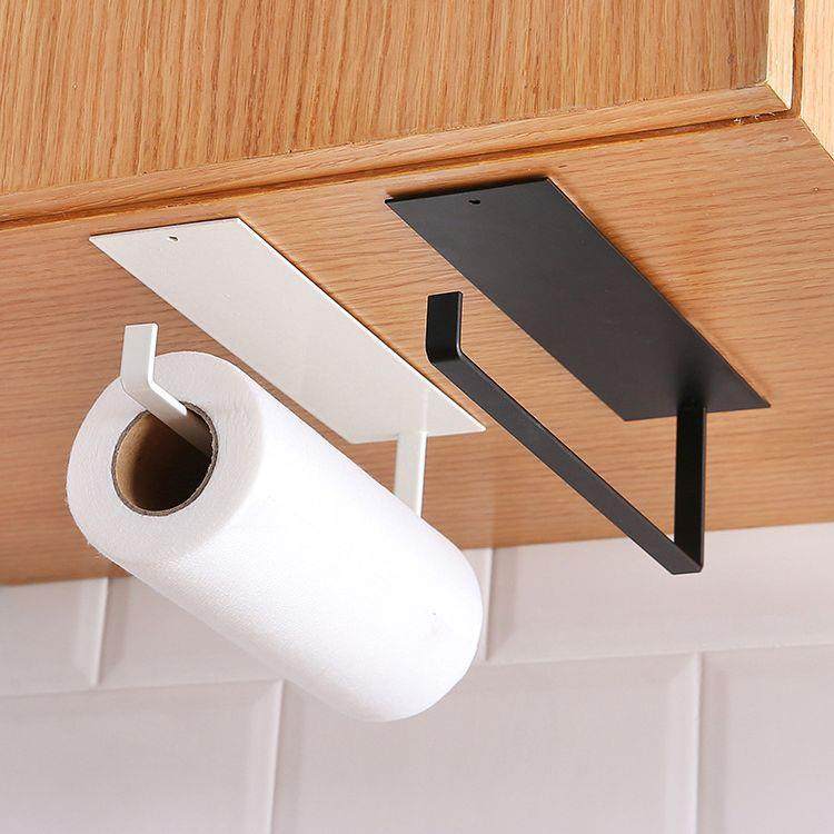 Kitchen Carbon Steel Tissue Holder No-Drill Tissue Rack Crea