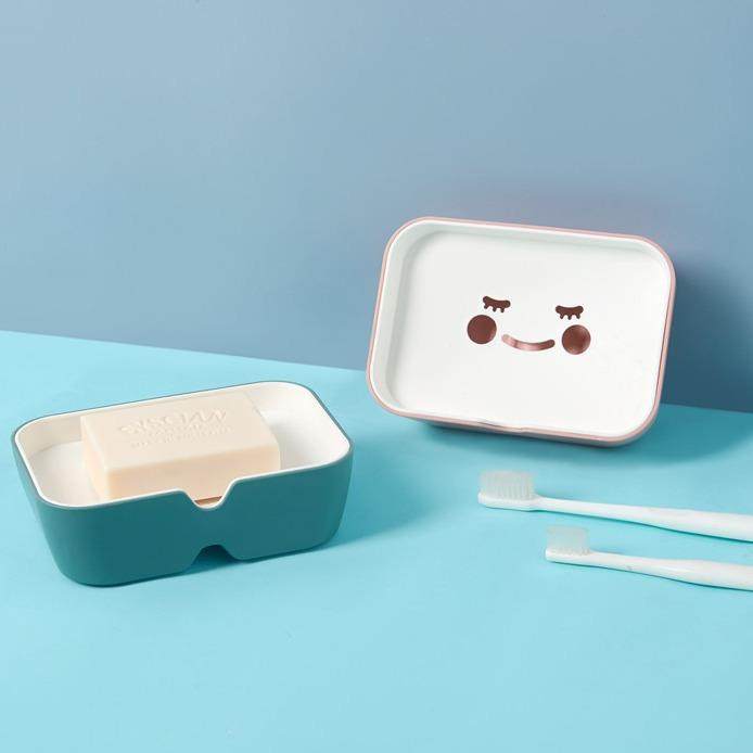 Plastic bathroom storage box, soap box, PP smiley face soap