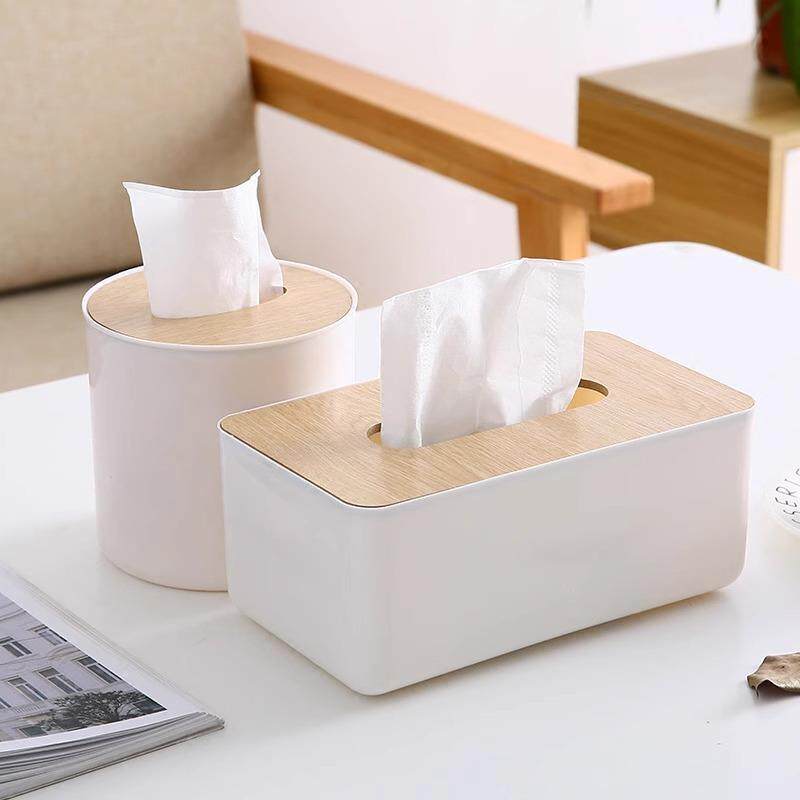 Wooden trendy tissue box, creative household napkin holder,