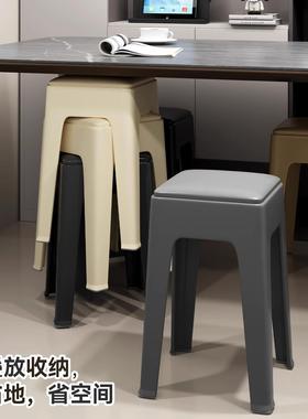 Stackable plastic chairs, upholstered square stools for adul