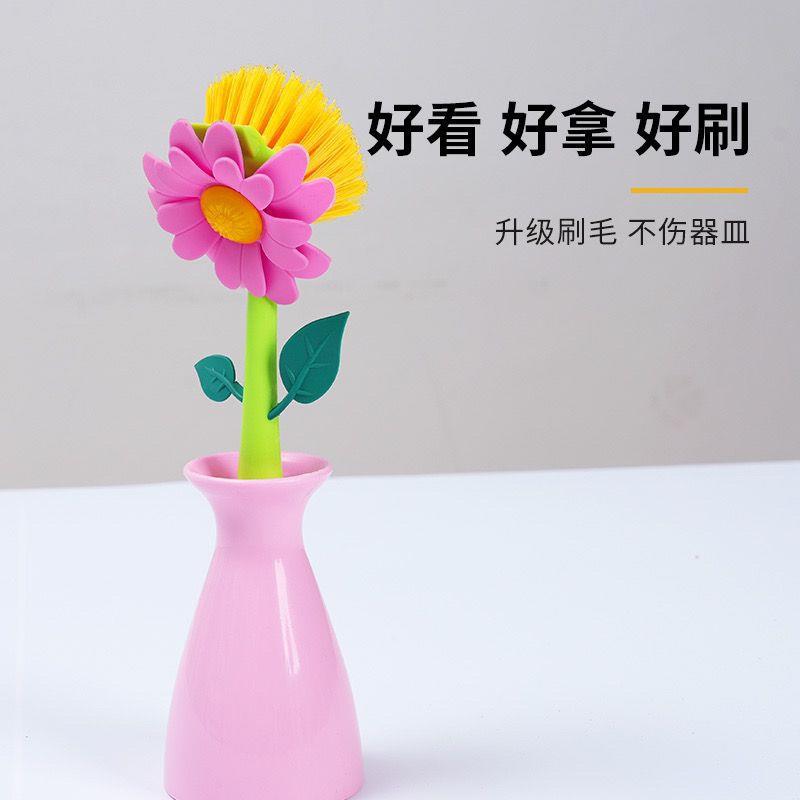 Kitchen Cleaning Brush, Long Handle Pot Scrubber, Oil-Resist