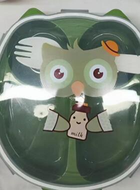 Cute cartoon pattern lunch box with utensils, bento box with