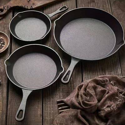 1PCS Small Frying Pan Cast Iron Uncoated Black Suitable For