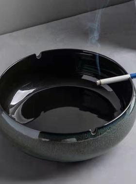 Large ceramic ashtray, suitable for home use, featuring a si