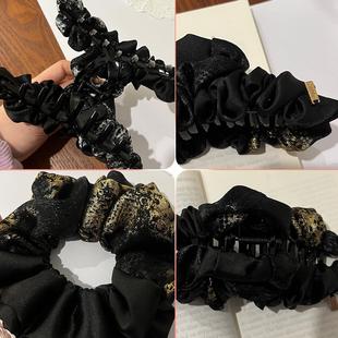 double layer for gold scrunchie plated hair Vintage large