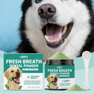 Kriath Dog Tooth Cleaning Powder - Gentle Oral Hygiene for F