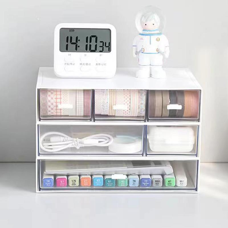 Desktop Organizer Box for Stationery and Cosmetics, Drawer-s