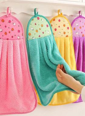 Cute hanging kitchen hand towel, absorbent and suitable for
