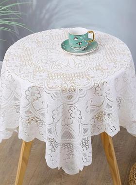 Vintage lace decorative tablecloth in a French minimalist ro