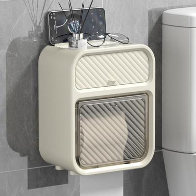 Luxury bathroom tissue box and dual-layer storage rack, crea