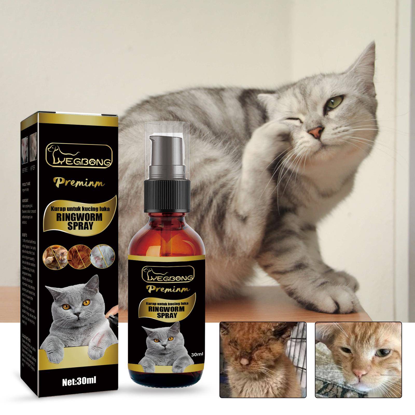 Cat Ringworm Spray Pet Cat Mite Removal Cat Moss Care Skin T