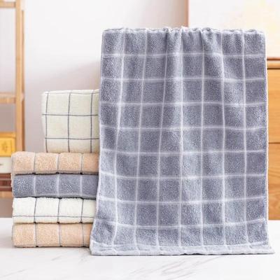 Home-use cotton checkered square towels for adults and coupl