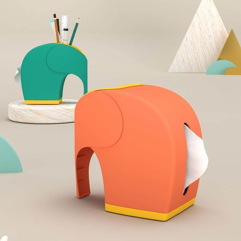 Cute Elephant Tissue Box for Living Room, Nordic Style Home