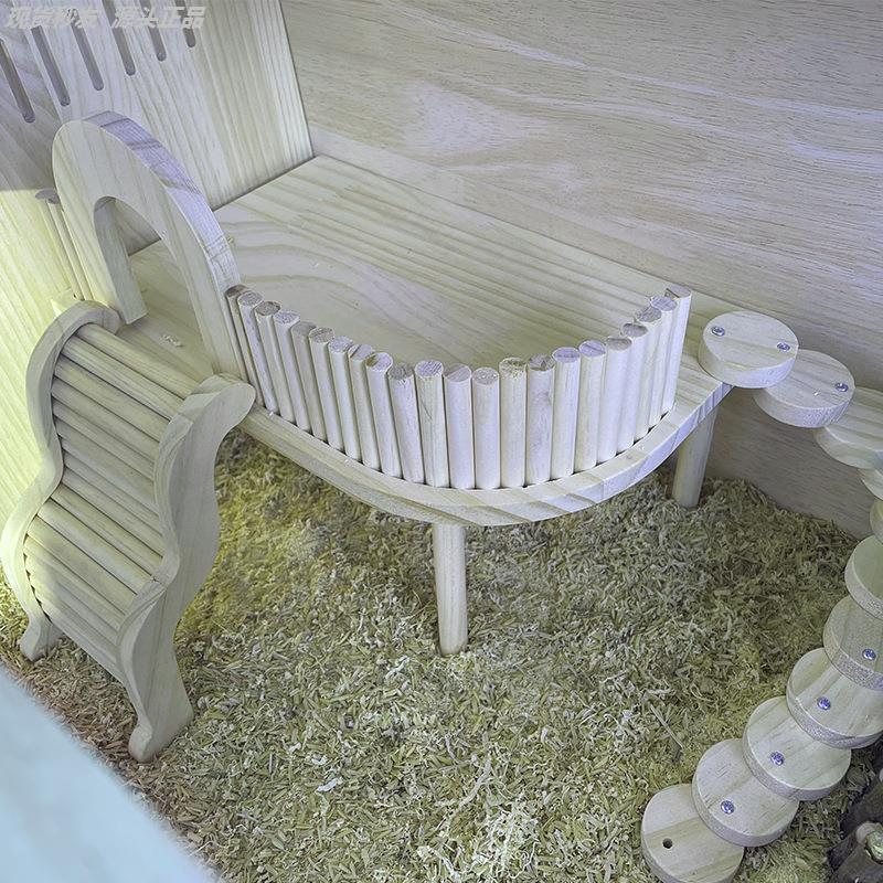 芦丁鸡仓鼠刺猬木桌二层平台宠物