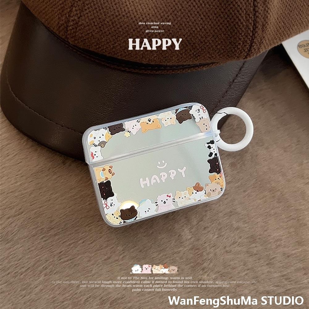镜面ins甜美小猫咪适用苹果AirPods1/2蓝牙耳机保护套pro2新款3代