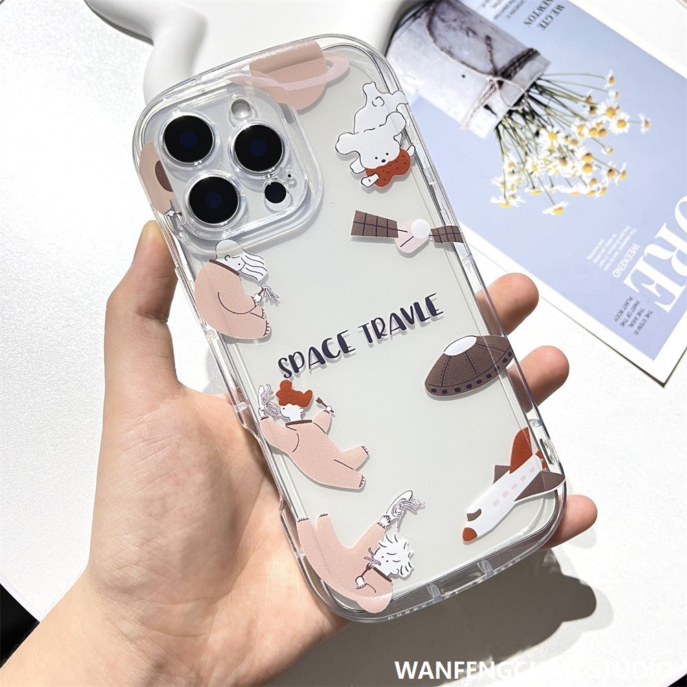 宇宙飞行适用16苹果15promax创意手机壳iphone14少女13精孔气囊