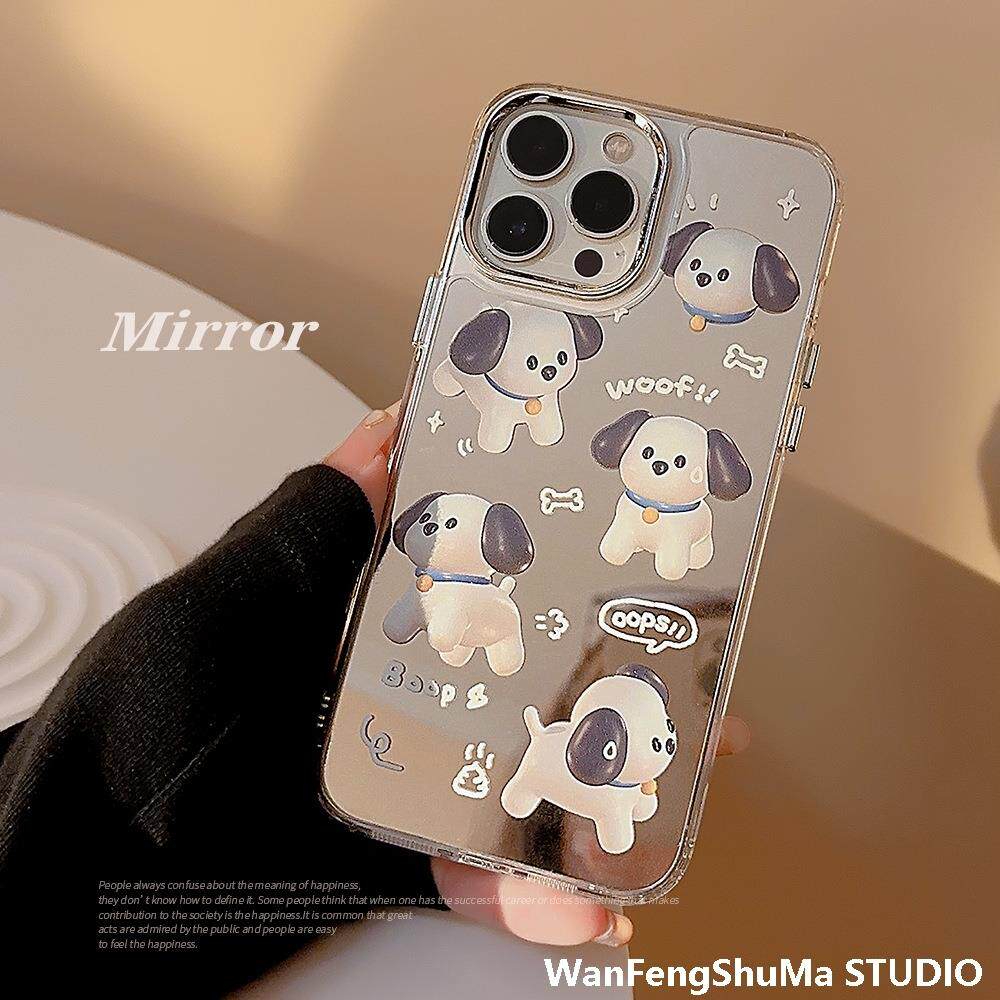 14PRO MAX에 적합한 전기 도금 거울 IPHONE13 APPLE 전화 케이스 12 남성과 여성을위한 화장품 거울 11 3D 개 15