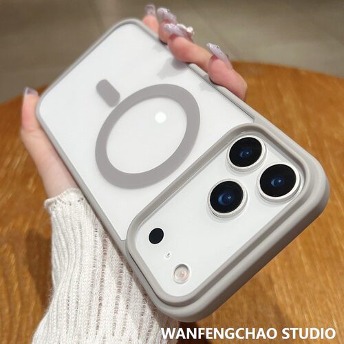 跨境适用iPhone17promax亚克力高透磁吸手机壳苹果16大孔保护套15