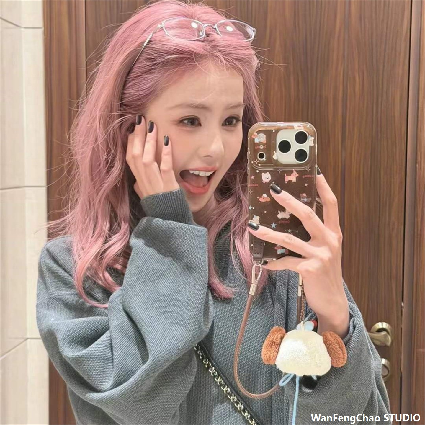 白鹿同款美拉德棕小狗适用