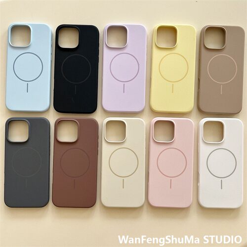 简约磁吸液态硅胶纯色马卡龙色系