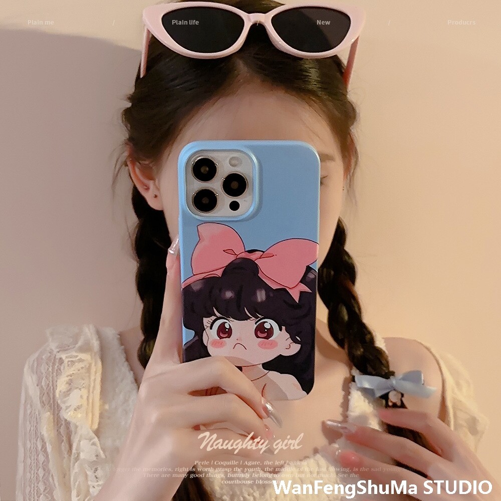 귀여운 화난 소녀 IPHONE14 APPLE 적용 가능 13PROMAX 휴대폰 케이스 11 애니메이션 귀여운 12 필름 15