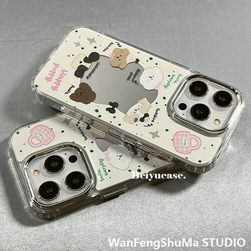 可爱卡通泼墨小狗镜面iPhone17