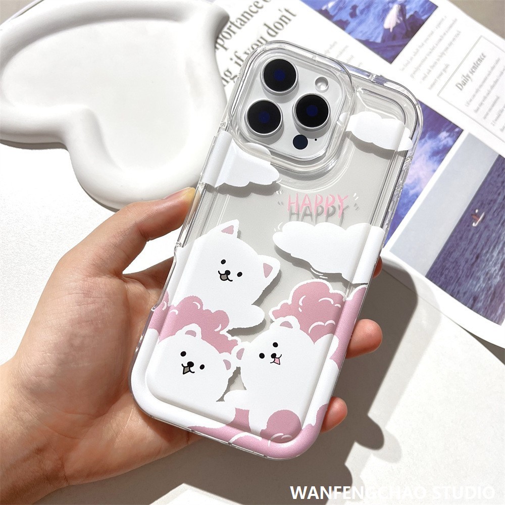 ins韩系小狗适用iPhone16趣味手机壳苹果15卡通12可爱11气囊防摔