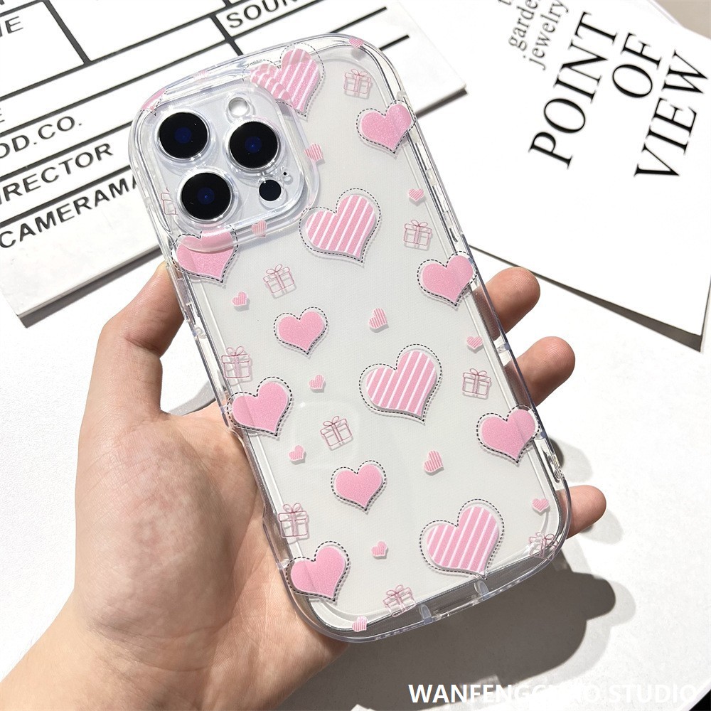 甜美爱心适用苹果15promax手机壳iphone16气囊12精孔14仙女13文艺