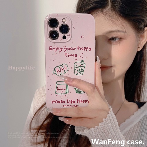 ins粉紫汉堡面包iPhone17手机壳
