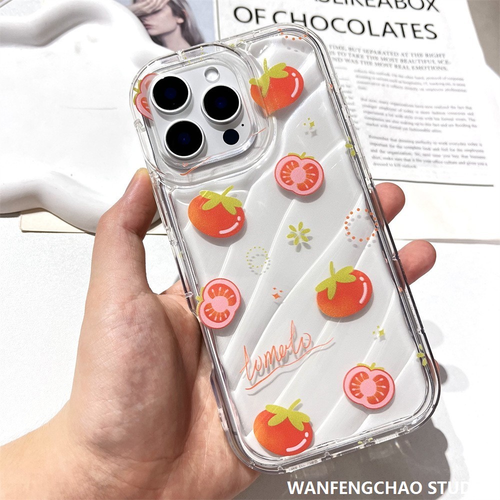 ins韩系番茄适用16苹果15promax手机壳iphone14百搭13新品防摔15