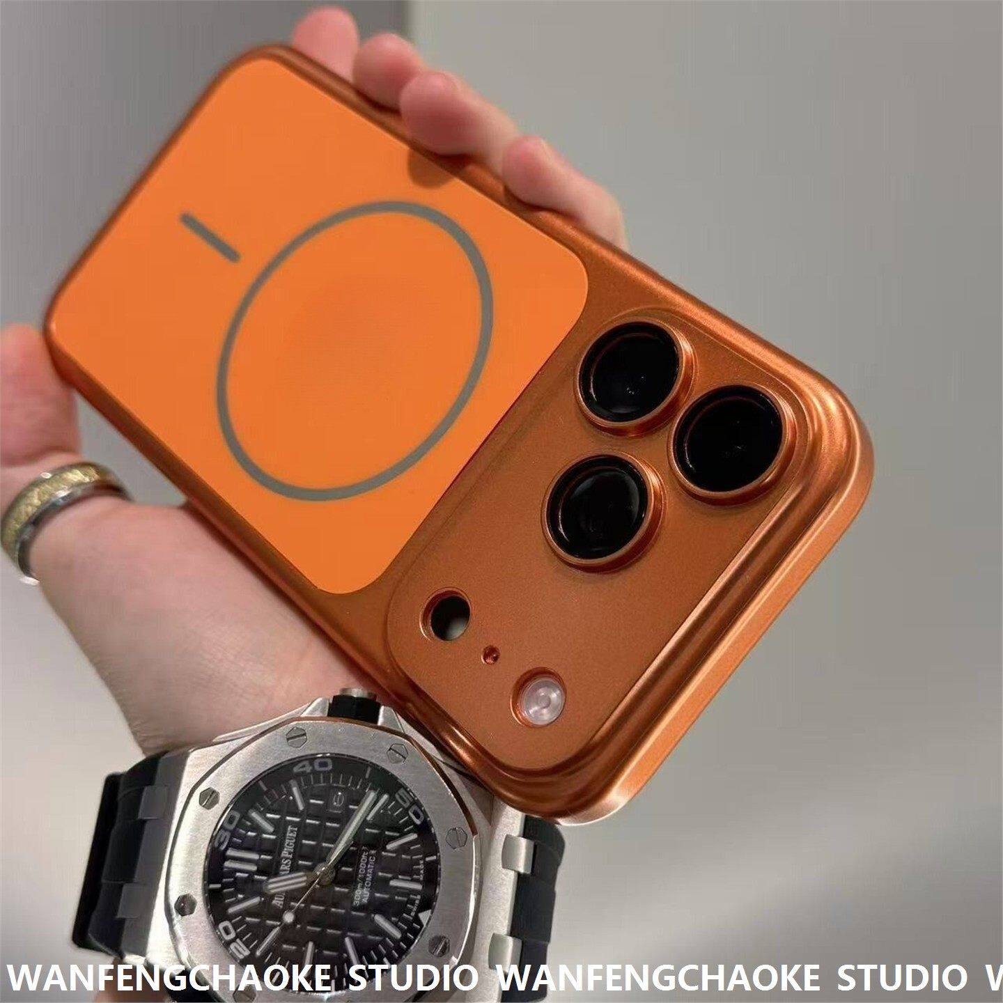 跨境iPhone17PROMAX电镀原机磨砂磁吸手机包适用苹果16全包镜头膜