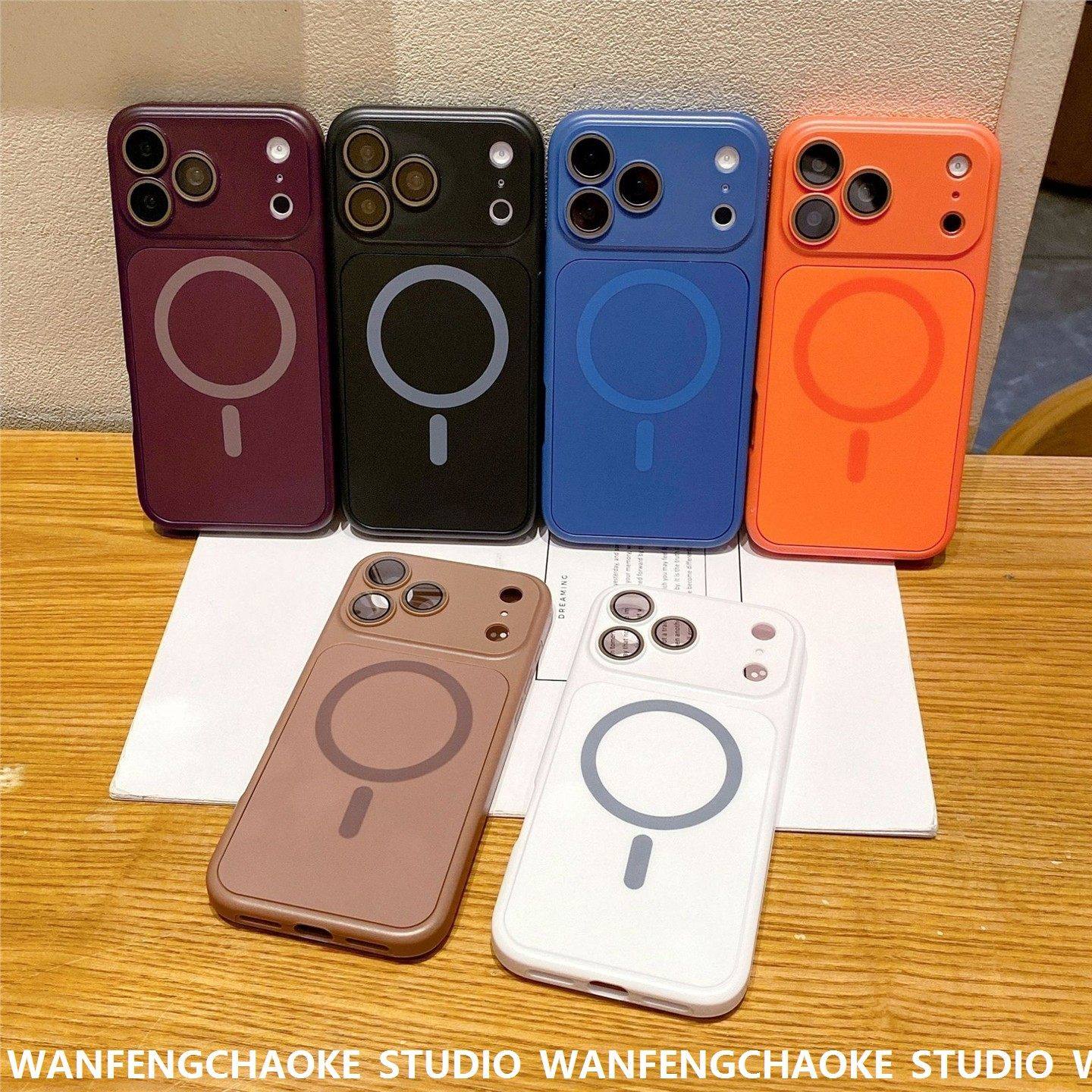 二合一磁吸秒变大视窗适用iPhone16pro max苹果17手机包15/14纯色