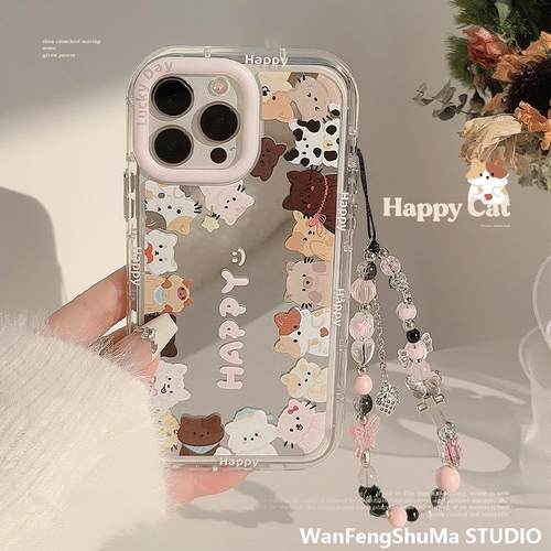 ins可爱镜面猫咪适用17Pro手拿包