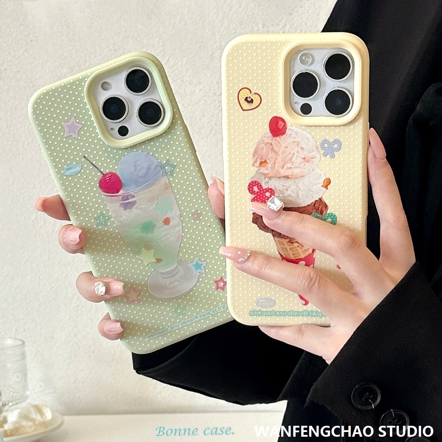夏日小清新适用苹果16手机壳iphone15promax冰淇淋14苹果13硅胶12