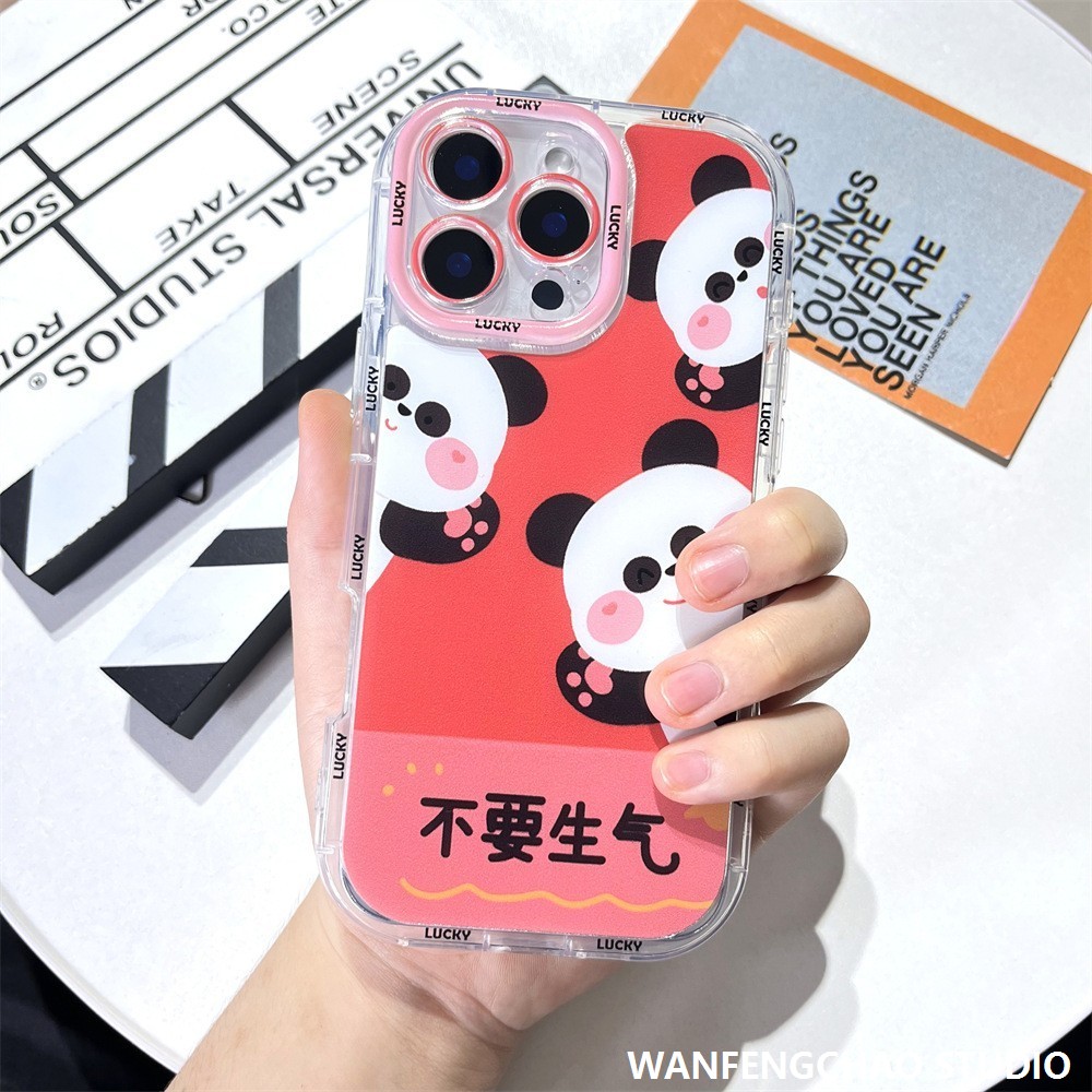 国潮熊猫适用iphone16新款苹果手机壳14promax可定制15卡通13小众