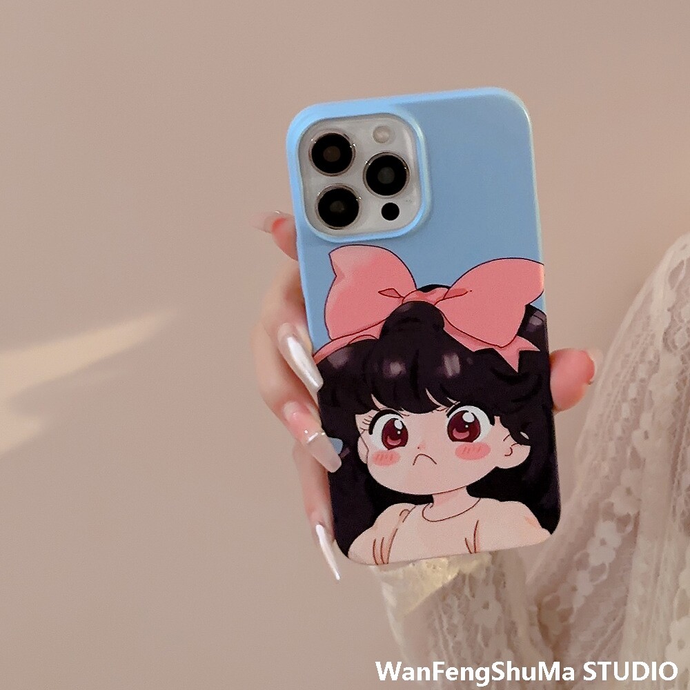 귀여운 화난 소녀 IPHONE14 APPLE 적용 가능 13PROMAX 휴대폰 케이스 11 애니메이션 귀여운 12 필름 15