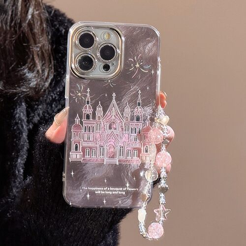 少女烟花城堡带链条适用苹