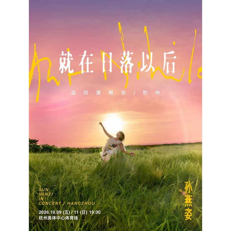【杭州】杭州孙燕姿演唱会门票孙燕姿苏州演唱会录入代拍