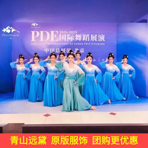 青山远黛舞蹈服儿童古典舞服装女