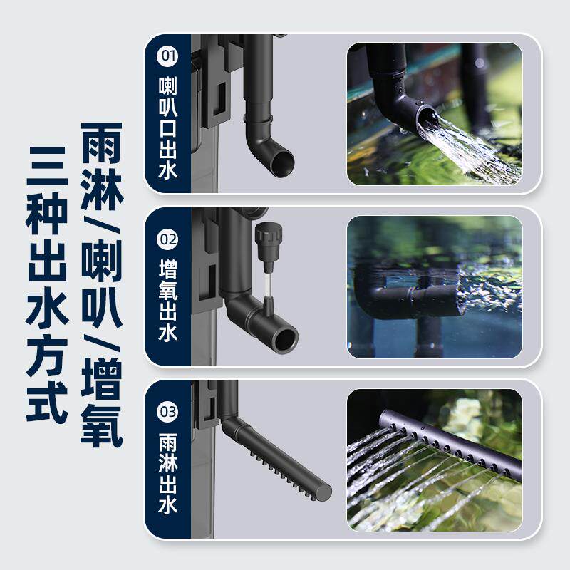 新款老渔匠鱼缸壁挂式过滤器制氧一体机小型除油膜净水循环系包邮