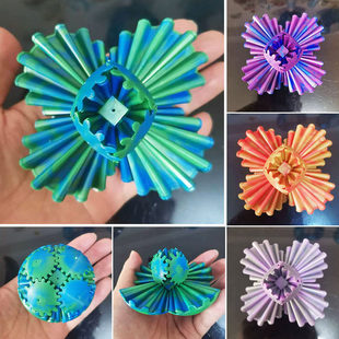 旋转齿轮球魔方儿童益智玩具解压3D打印百变创意立体指尖球形积木