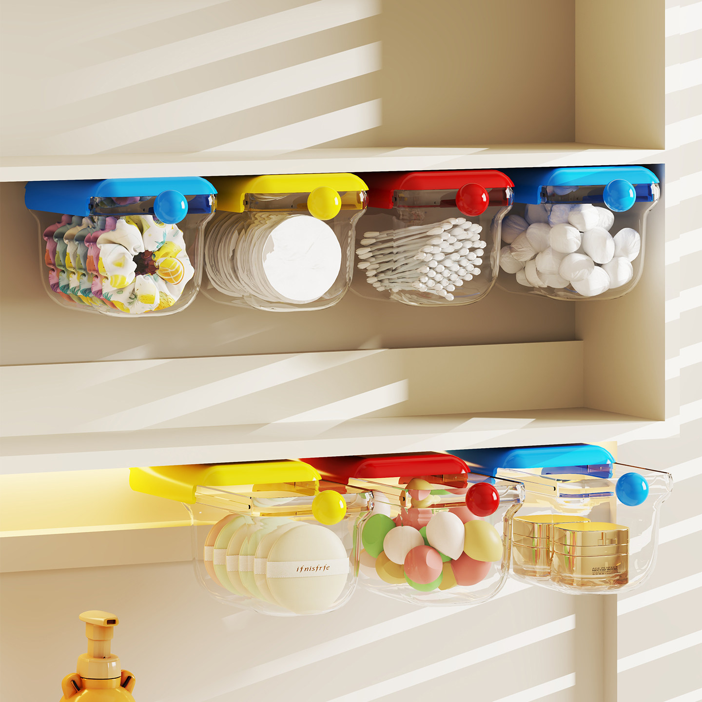 镜柜下抽屉式收纳盒浴室洗漱柜内置物架卫生间棉签化妆棉整理神器,收纳整理,镜柜收纳盒,淘宝优惠券,粉丝福利购,淘宝优惠卷