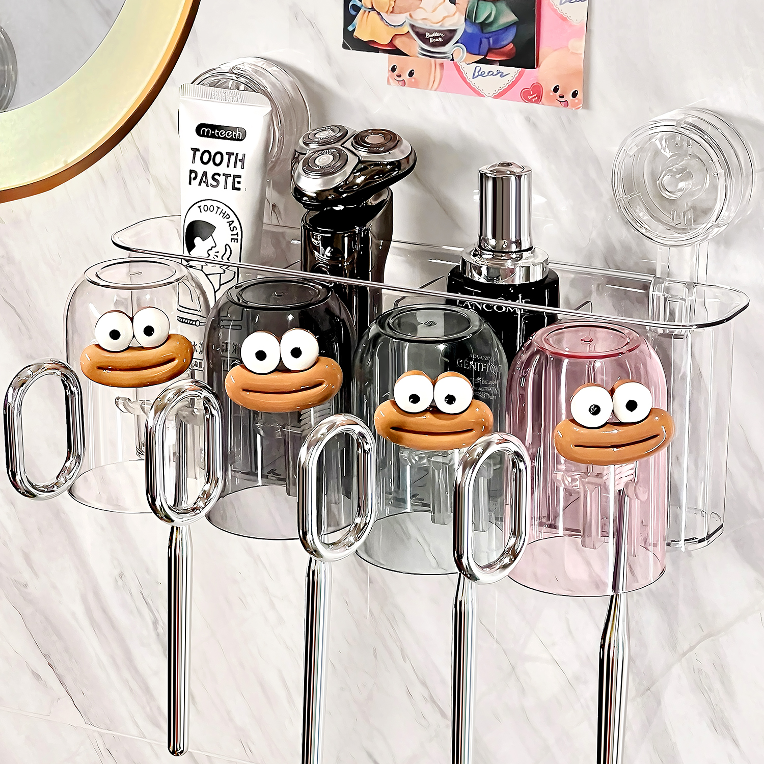 BSD吸盘牙刷置物架壁挂式牙杯架