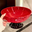 水果盘客厅家用高级感零食摆放盘可沥水高脚果盘大容量糖果干果盘