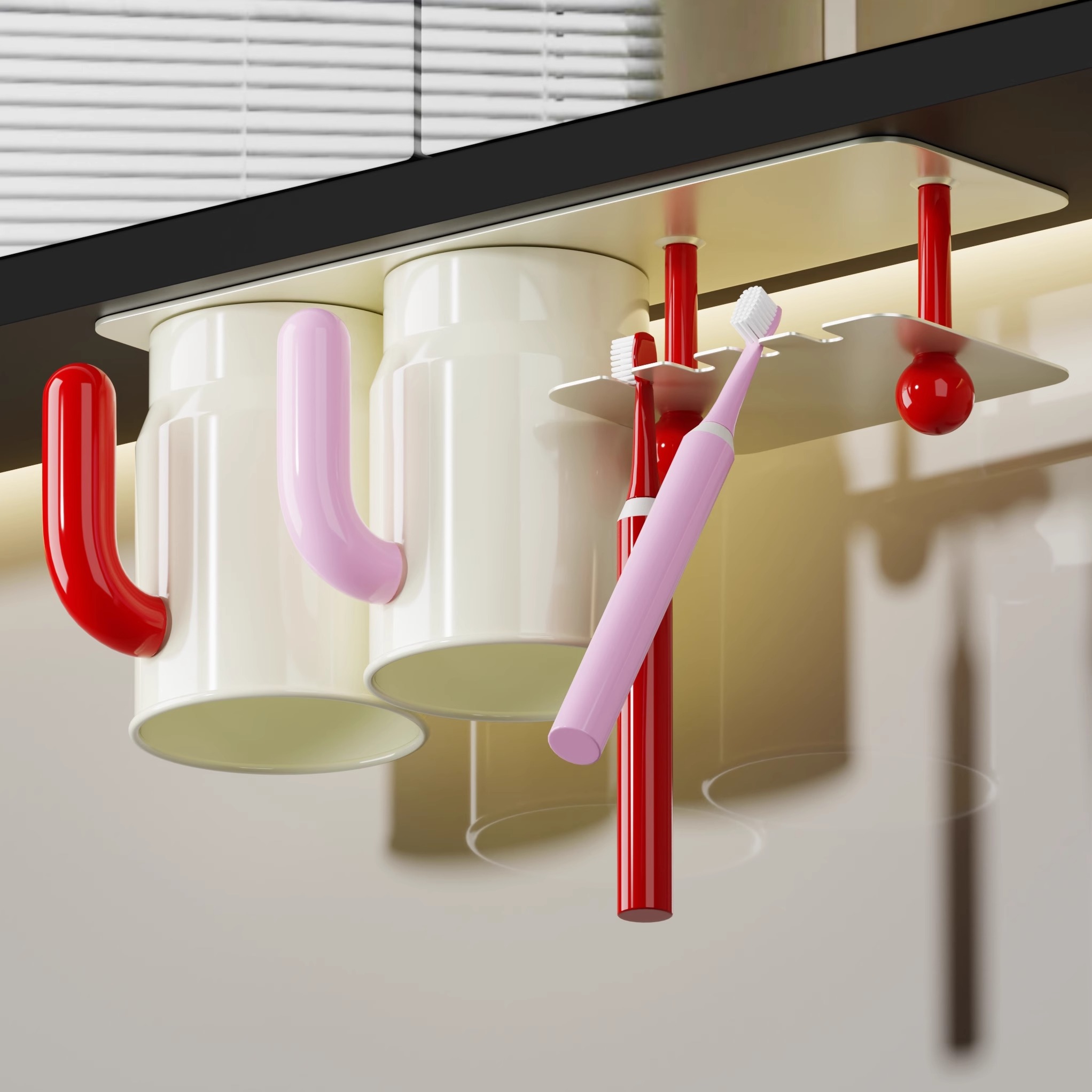 BSD镜柜磁吸牙刷置物架壁挂式